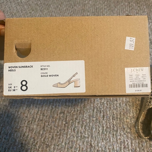 J. Crew gold synthetic woven sandal size 8 in original box. - Picture 4 of 9